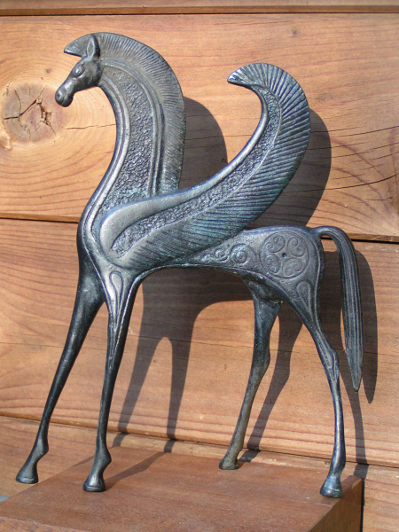 Horse Pegasos Pegasus bronze, 25 cm, 18,8 cm width, 1,3 kg