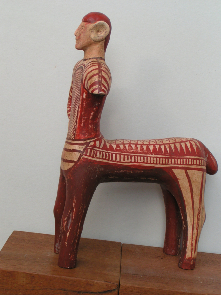 Centaur protogeometric period, Centaur from Lefkandi replica, Centaur Museum of Eretria, handmade and handpainted,  31,8 cm, 1,1 kg, terracotta