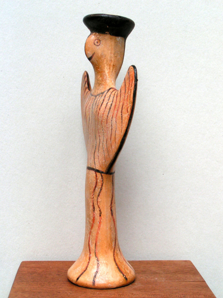 Psi Idol weiblich, mykenisch, Epiphanie-Typus, handbemalt, 21,6 cm, Terrakotta,