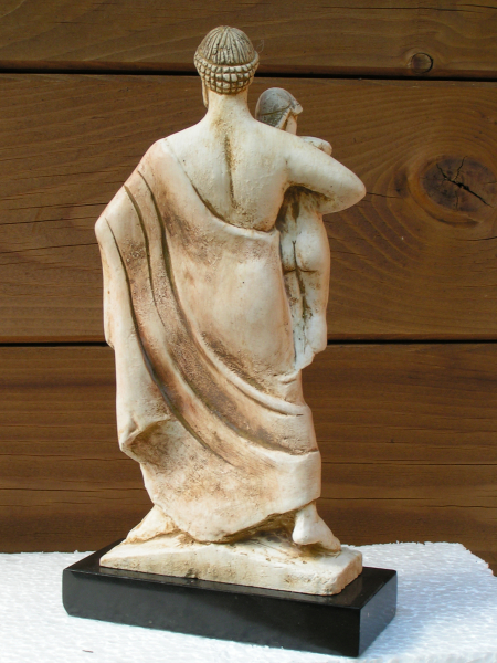 Zeus entführt Ganymed-Statue, 24 cm, 800 g, schwarzer Marmorsockel