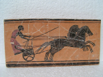Fresco Chariot Race Replica National Museum, handpainted, 24 x 12 cm, 800 g