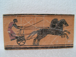 Fresco Chariot Race Replica National Museum, handpainted, 24 x 12 cm, 800 g