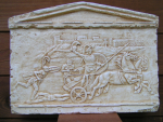 Achilleus schleift Hektor um Troja-Relief 31 cm x 41 cm, 3,2 kg