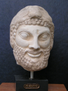 Herakles, röm. Herkules, Haupt/Büste 18 cm, 1 kg, schwarzer Marmorsockel