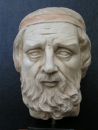 Homer of Piraeus head 28 cm, 2.3 kg, black marble base