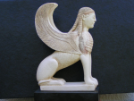 Sphinx of Naxos replica, black marble base, 23 cm, 1,6 kg