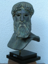 Poseidon sea god replica bust, black marble base, 34 cm, 3,4 kg