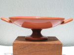 Gebrauchsfähige Trinkschale (Kylix), vollständig glasiert, Terrakotta, 28 cm Durchmesser