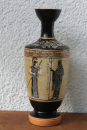 Lekythos with Athena and Poseidon, hand-painted, height 17 cm, 350 g weight